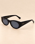 The Layla Black Acetate Oval Sunglasses