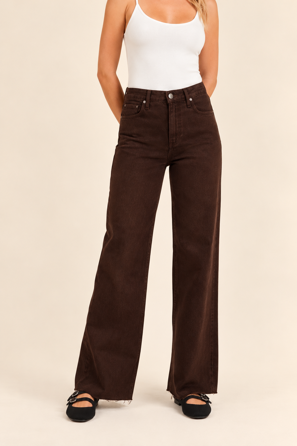 The Paola Espresso A-Line Jeans