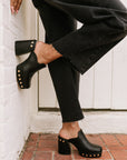 The Sierra Black Vegan Leather Clogs