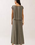 The Rumi Vintage Olive Top + Pant Set - Sold Separately