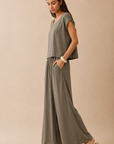 The Rumi Vintage Olive Top + Pant Set - Sold Separately