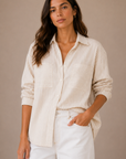 The Quinn Stone Striped Button Up Shirt