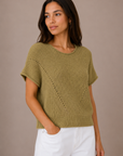 The Rowen Pointelle Ribbed Knit Sweater