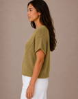 The Rowen Pointelle Ribbed Knit Sweater