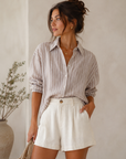 The Leah Linen Button-Up Shirt
