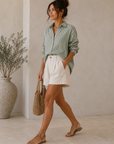 The Leah Linen Button-Up Shirt