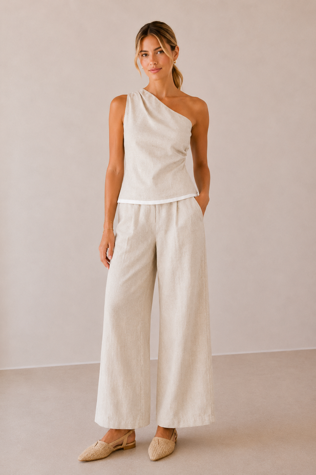 The Ciel Linen Top + Pant Set - Sold Separately