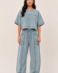 The Neve Distressed Top + Pant Set - Sold Separately