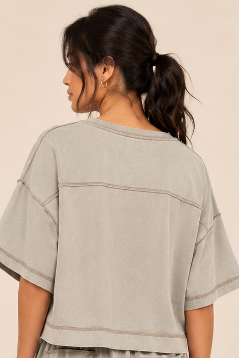 The Neve Distressed Top + Pant Set - Sold Separately