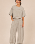 The Neve Distressed Top + Pant Set - Sold Separately