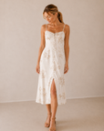 The Emelia Floral Corset Midi Dress