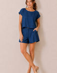 The Mia Chambray Top + Shorts Set - Sold Separately