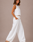 The Reeve Ivory Pleated Barrel Pants