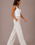 The Kyra Natural Linen Lounge Pant