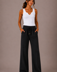 The Kyra Black Linen Lounge Pant