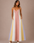 The Calypso Linen Striped Midi Dress