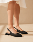 The Felicity Slingback Woven Flats