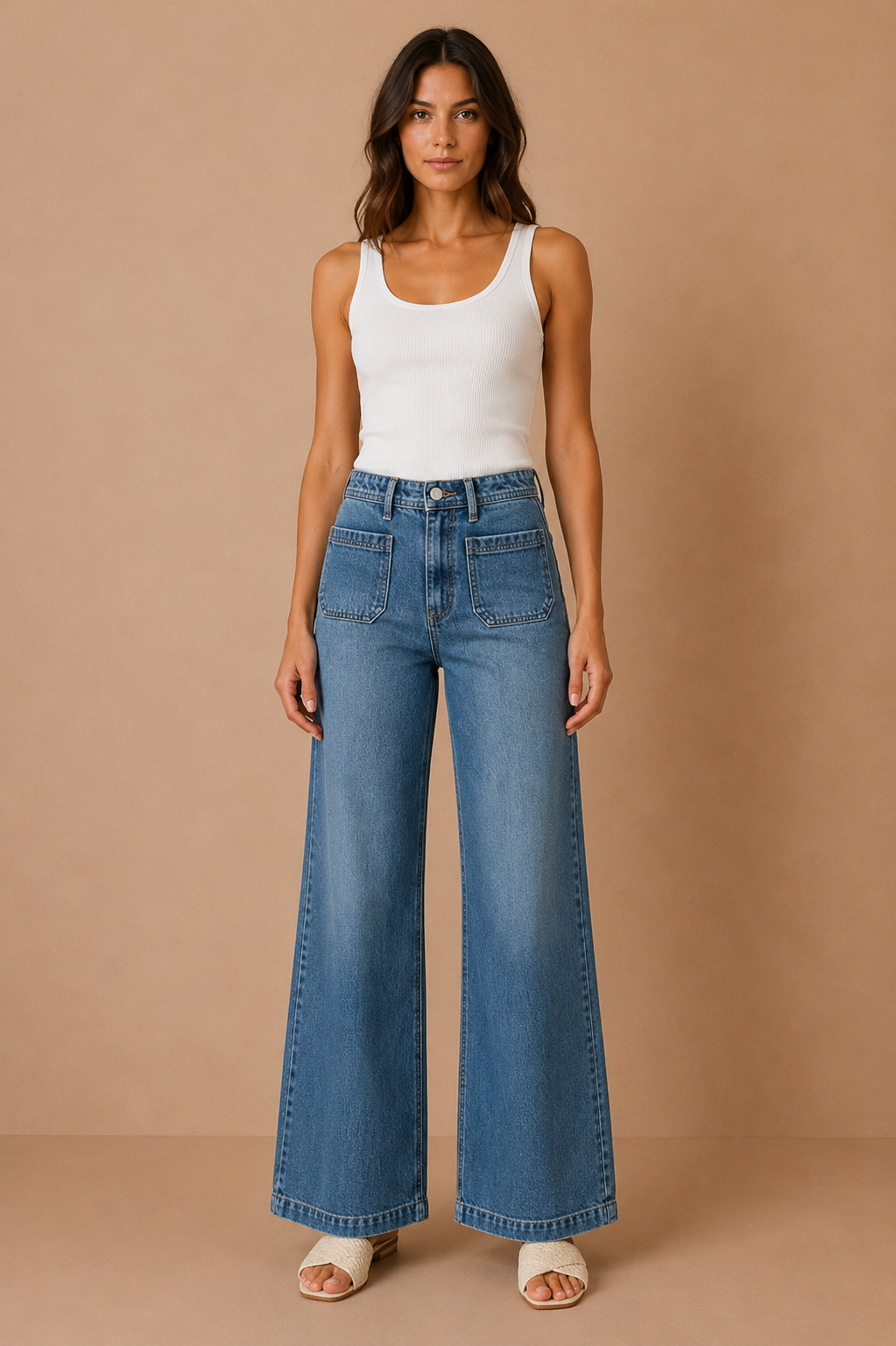 The Avery Micro Patch Pocket Wide Leg Jeans