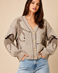 The Harper Oatmeal Horse Cardigan