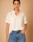 The Demi Ivory Button Down Shirt
