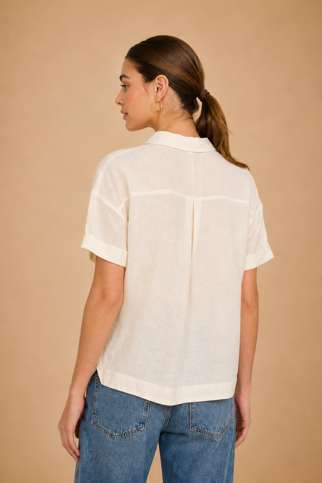 The Demi Ivory Button Down Shirt