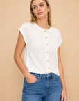 The Gwen Ivory Cardigan Vest