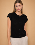 The Gwen Black Cardigan Vest