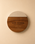 The San Diego Marble + Acacia Natural Wood Coaster - Sold Individually