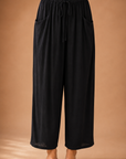 The Senna Black Drawstring Barrel Pants