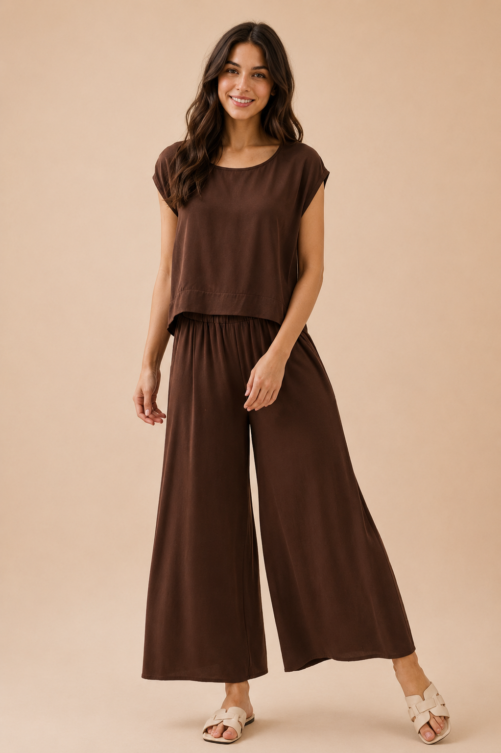 The Rumi Chocolate Top + Pant Set - Sold Separately