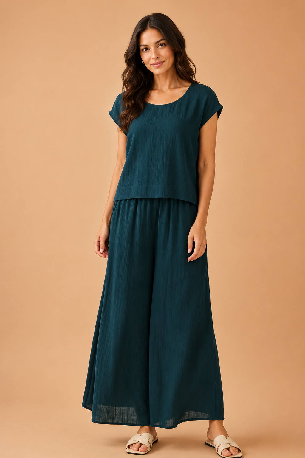 The Asha Dark Hunter Green Top + Pant Set - Sold Separately