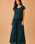 The Asha Dark Hunter Green Top + Pant Set - Sold Separately