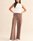 The Maeve Vintage Brown Patch Pocket Wide Leg Flare Jeans