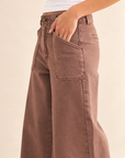 The Maeve Vintage Brown Patch Pocket Wide Leg Flare Jeans