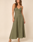The Selma Olive Open Back Dress