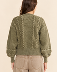 The Fallon Olive Cable Knit Cardigan