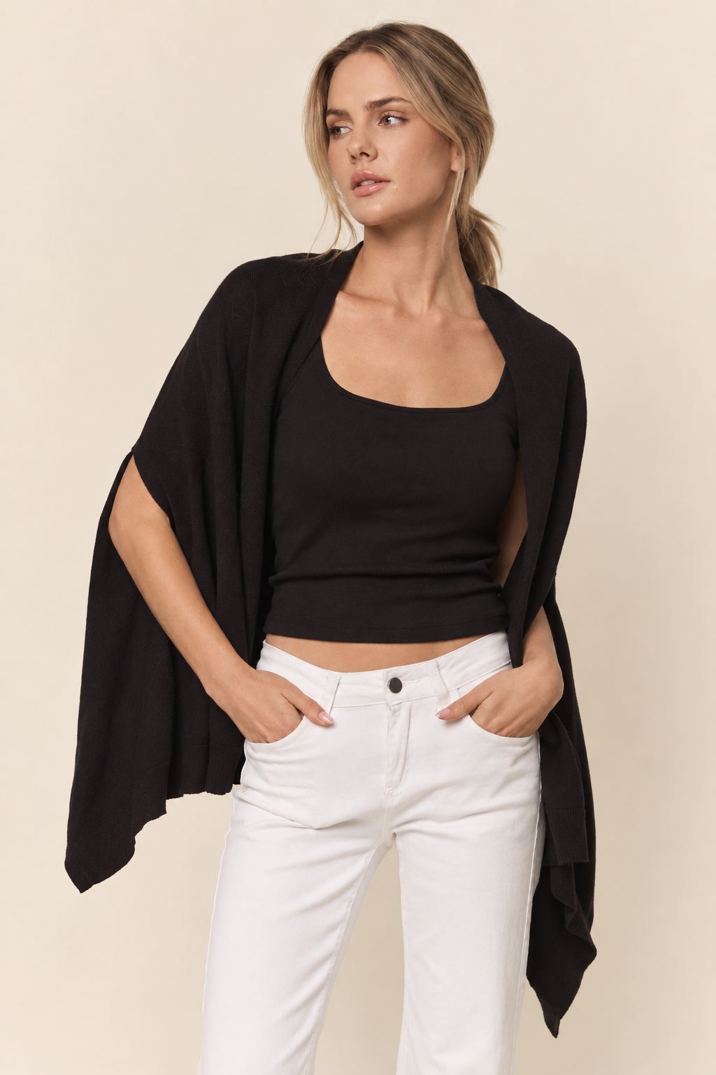 The Blythe Black Shawl Cardigan