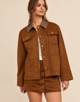 The Jodie Cognac Contrast Jacket + Skirt Set - Sold Separately