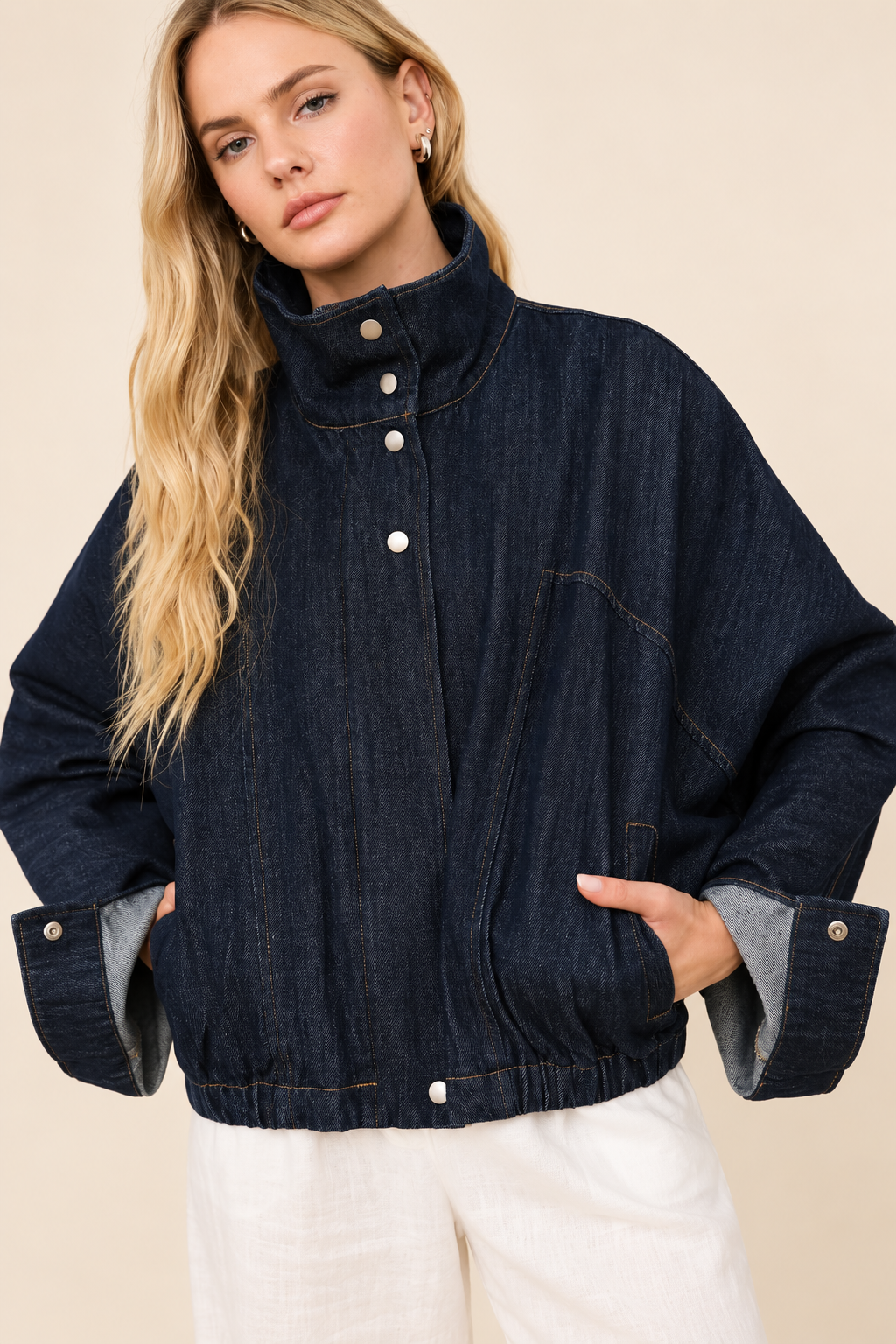 The Frankie Denim Bomber Jacket