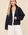 The Frankie Denim Bomber Jacket