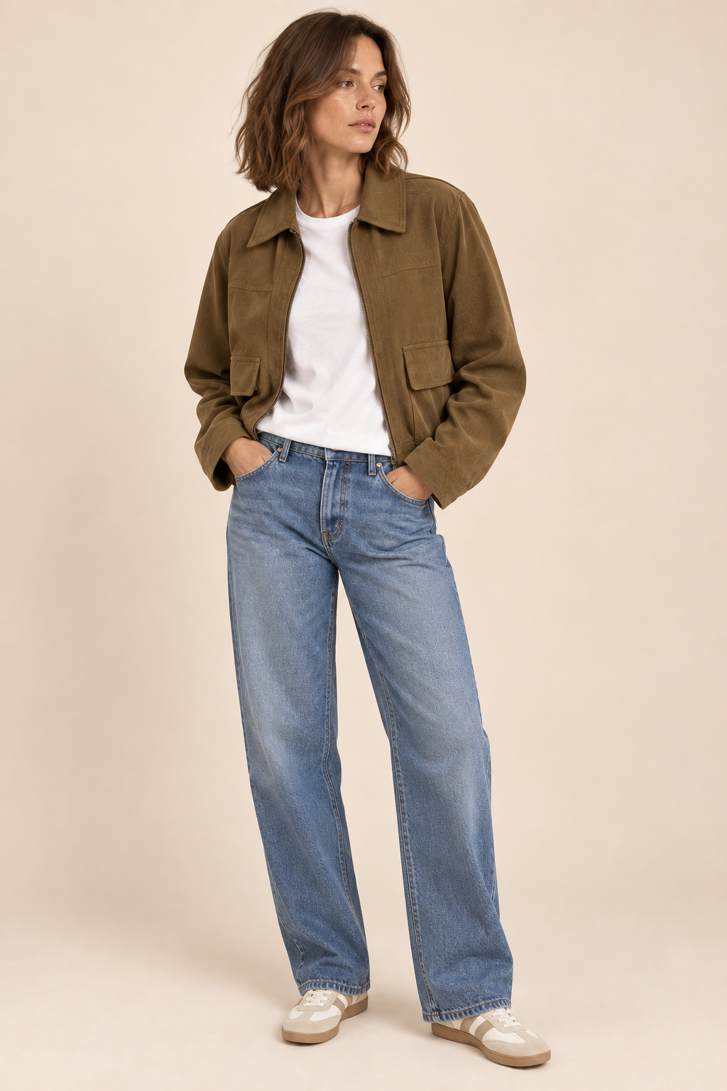 The Shiloh Vegan Suede Utility Jacket