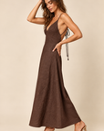 The Selma Brown Open Back Dress
