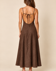 The Selma Brown Open Back Dress