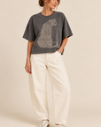 The Lex Charcoal Leopard Graphic Top