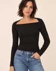 The Anissa Black Envelope Top