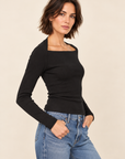 The Anissa Black Envelope Top