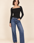 The Anissa Black Envelope Top