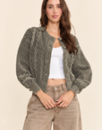 The Fallon Olive Cable Knit Cardigan