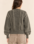 The Fallon Olive Cable Knit Cardigan