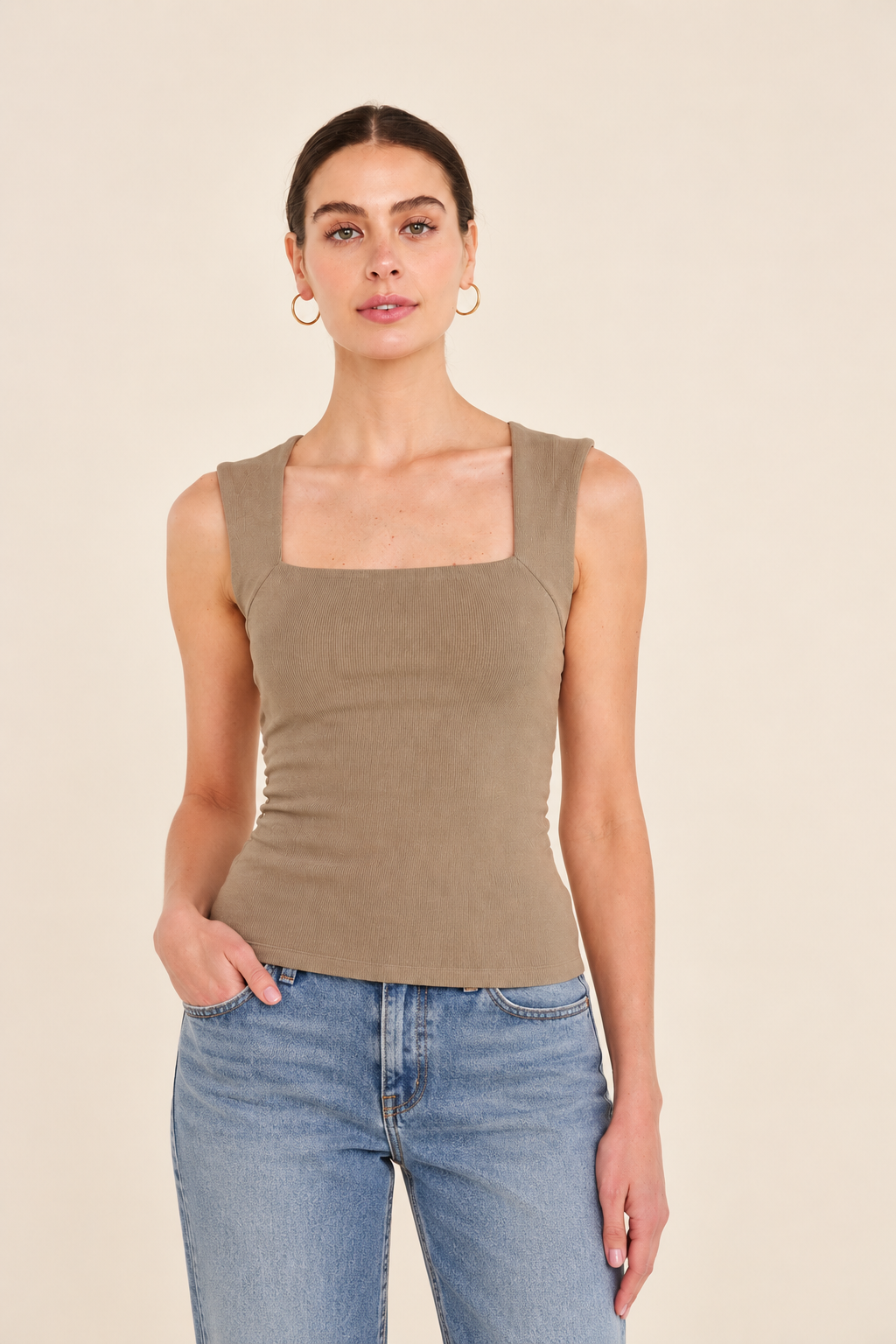The Izzy Deep Taupe Tank Top